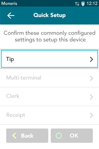 Tip Settings in Moneris Desk/5000