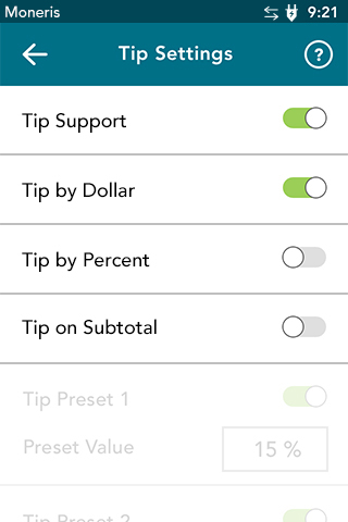 Turning on Tip Support for Moneris Desk/5000