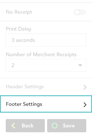 Footer options on Moneris Desk/5000