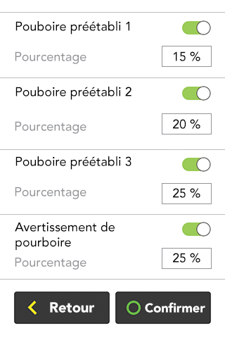 Activer ou désactiver les pourboires préétablis sur le terminal Desk/5000 de Moneris