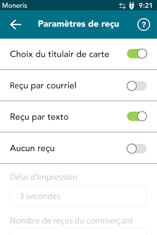 Envoyer les reçus par courriel sur le terminal Desk/5000 de Moneris