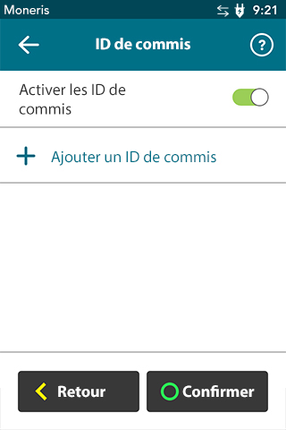 Configurer un ID de commis sur le terminal Desk/5000 de Moneris