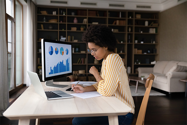 Girl using desktop