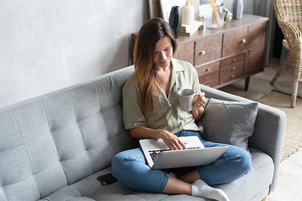 Girl using a laptop