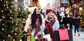 Two girls shopping
