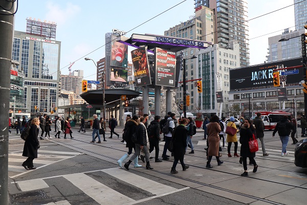 People walking in Downtown Toronto