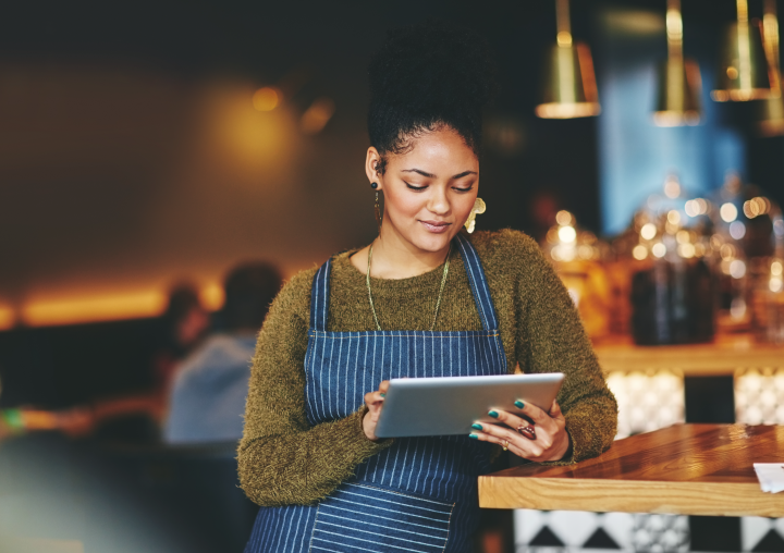 Girl using tablet