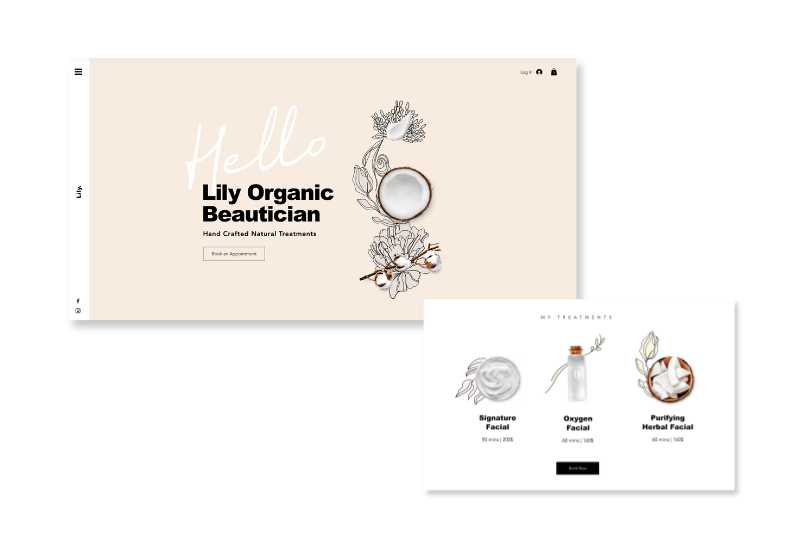 Lily Organic Beautician Wix Template