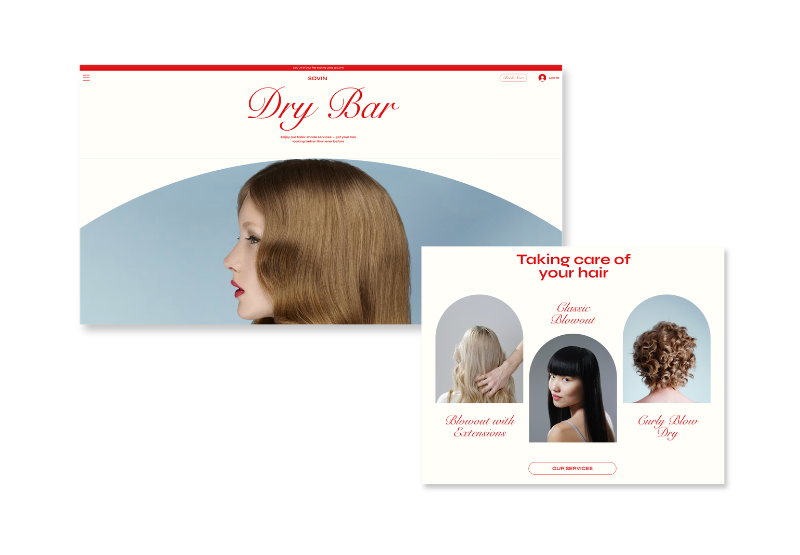 Wix Template Sovin Dry Bar