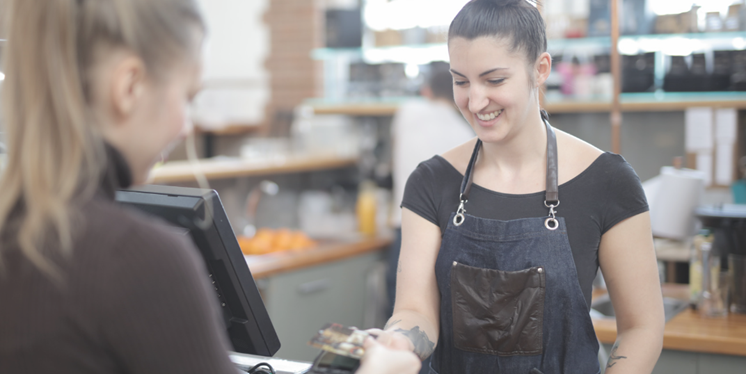 cashier serving customer