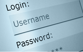 Écran affichant des identifiants de connexion 