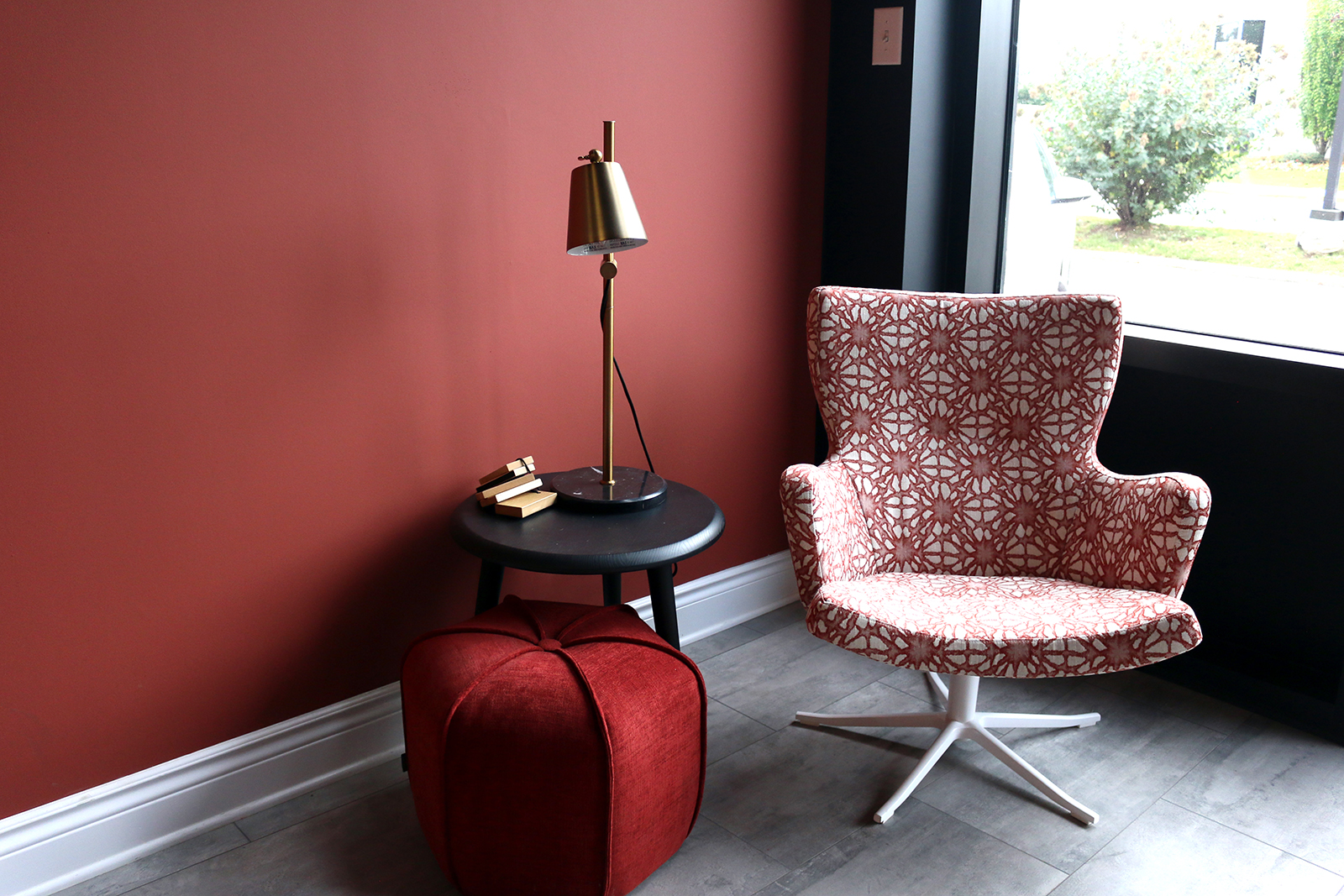 Desk beside chair