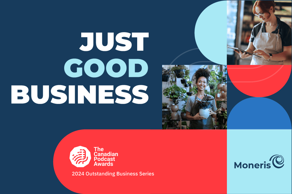 Just Good Business thumbnail image highlighting the podcast as The Canadian Podcast Awards' 2024 winner for Outstanding Branded Series.