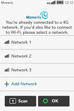 You are already connected to a 4G network.  If you would like to connect to Wi-Fi, select a network from the list