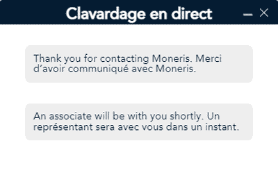 Le clavardage en direct avec un conseiller ou une conseillère débutera sous peu.