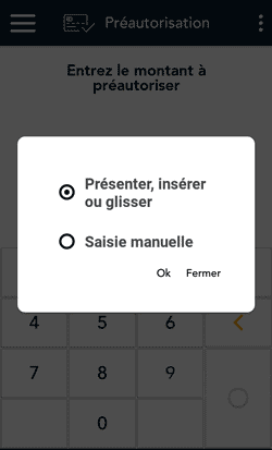 Options pour entrer la carte