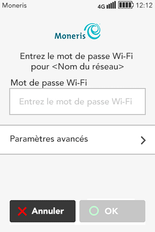 Entrez le mot de passe Wi-Fi