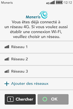 Liste des réseaux Wi-Fi trouvés