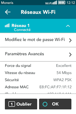 Parametres pour un réseau mémorisé
