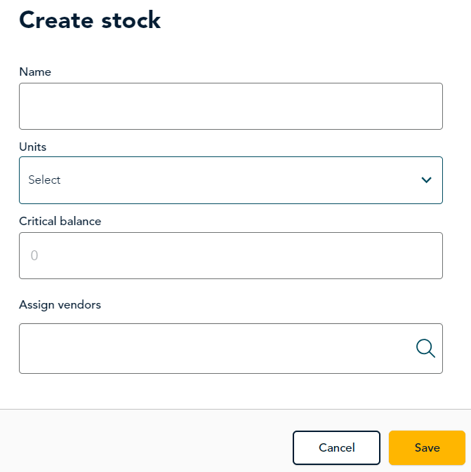 Create stock panel