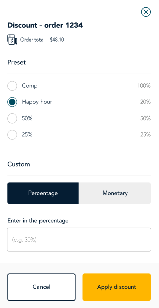Discount panel 