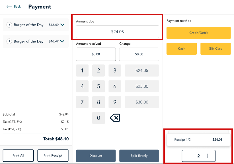 split payment