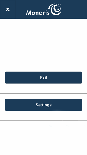 Settings and exit screen
