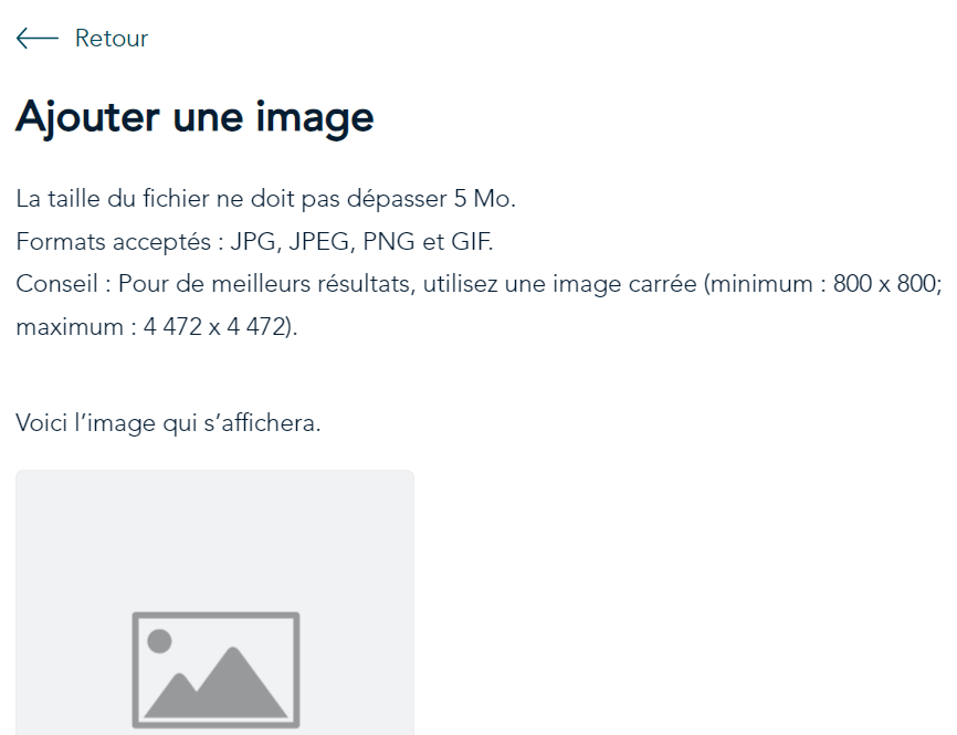 Volet Ajouter une image