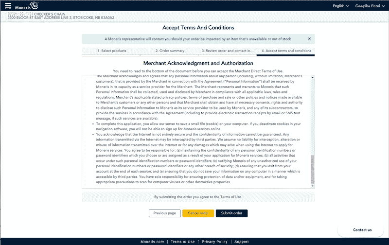 Accept Terms And Conditions Screen button enabled