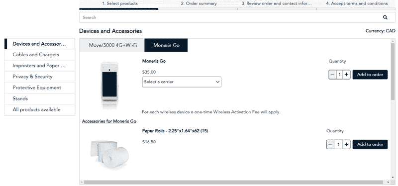 Device and Accessories Section