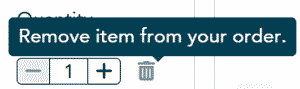 Remove item from your order Popup