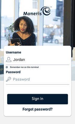 Sign in screen
